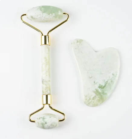 White Jade Facial Roller Guasha Set